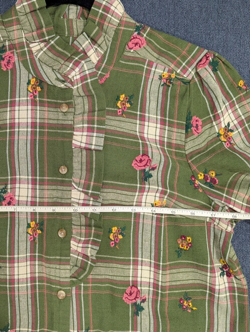 NWT Sezane Chlo Shirt Flowery Embroidery Tiles Fields - Picture 8 of 8